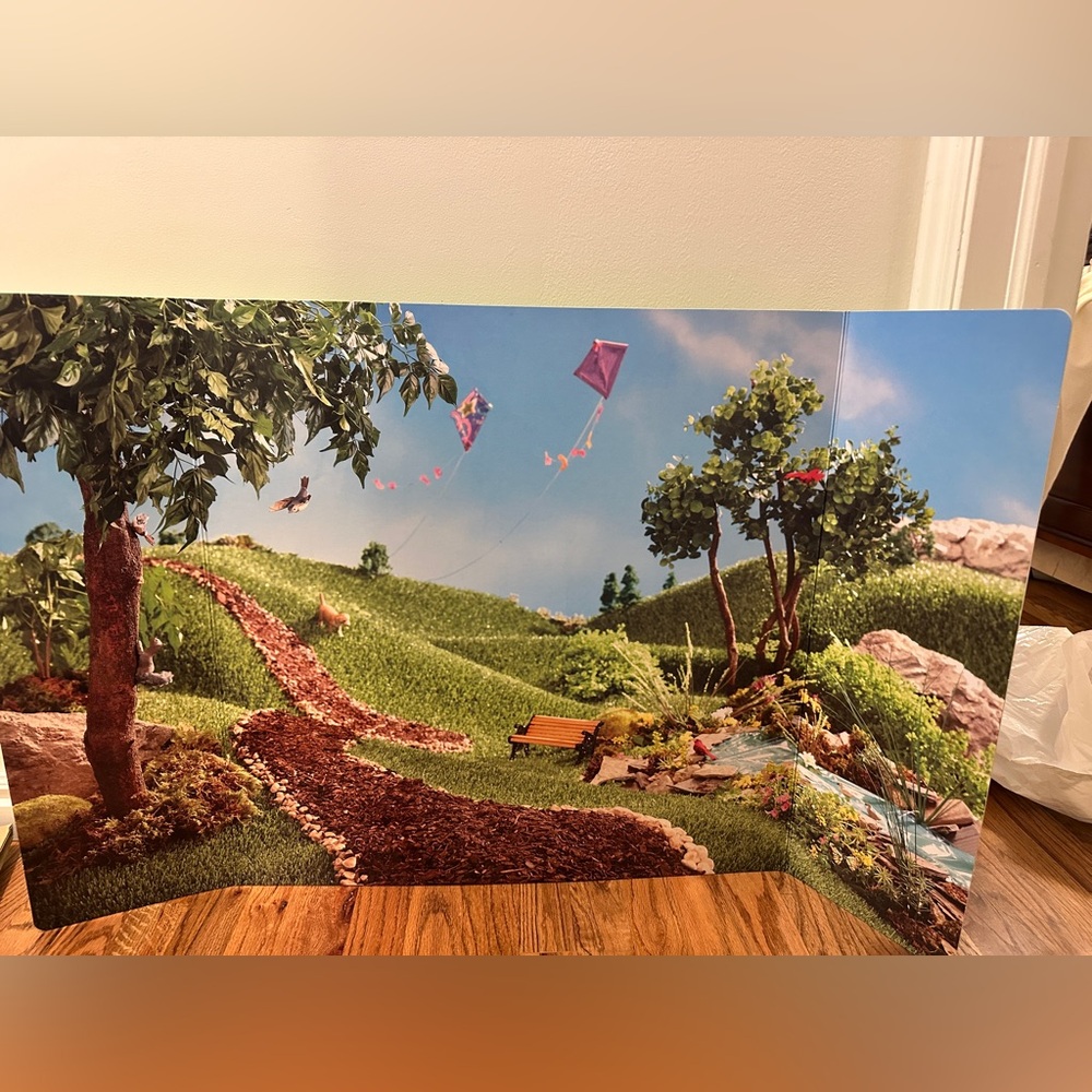 American girl “ Sunny park scene backdrop “